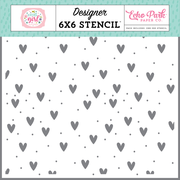 AAG282033 All Girl Hearts Stencil