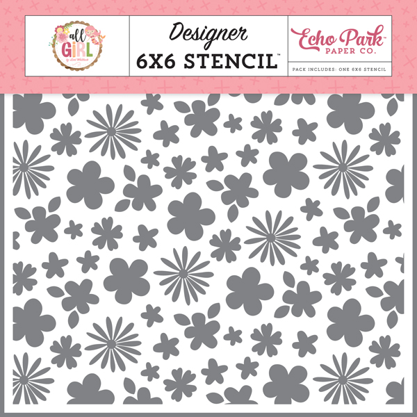 ALG206034 All Girl Floral Stencil