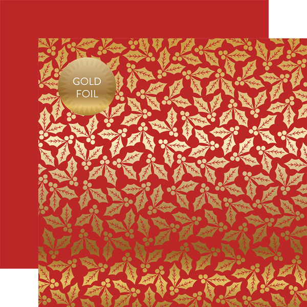 CBFHB002 Red Holly & Berries Foil - Gold