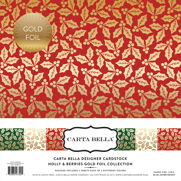 CBFHB004 Holly & Berries Gold Foil Collection Kit