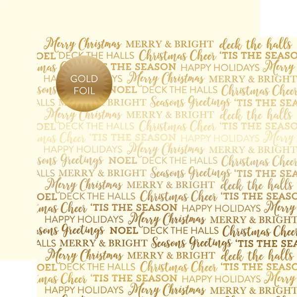 CBFHS001 Cream Holiday Sentiments Foil - Gold