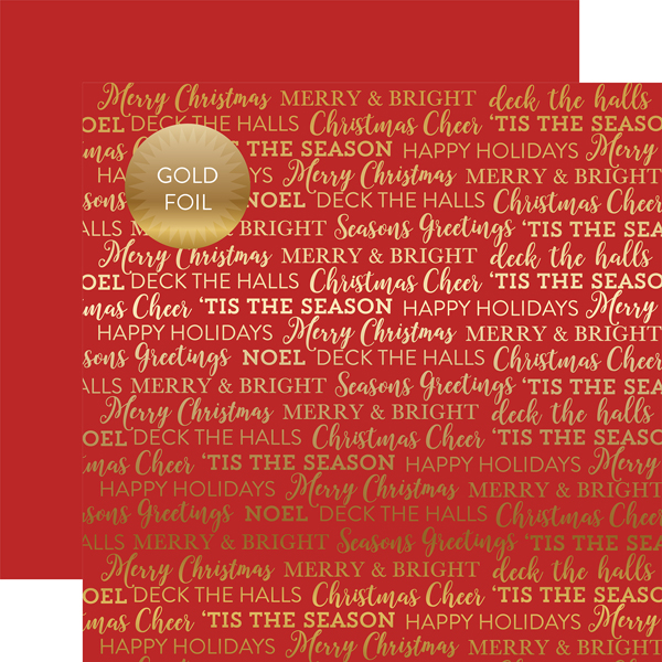 CBFHS002 Red Holiday Sentiments Foil - Gold