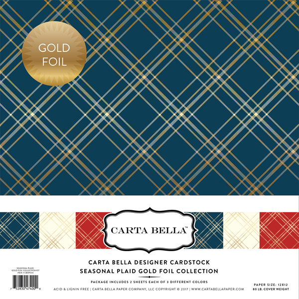 CBFSP004 Seasonal Plaid Gold Foil Collection Kit