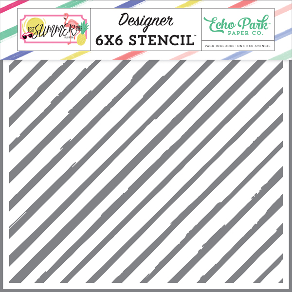 BS182033 Good Vibes Stripe Stencil