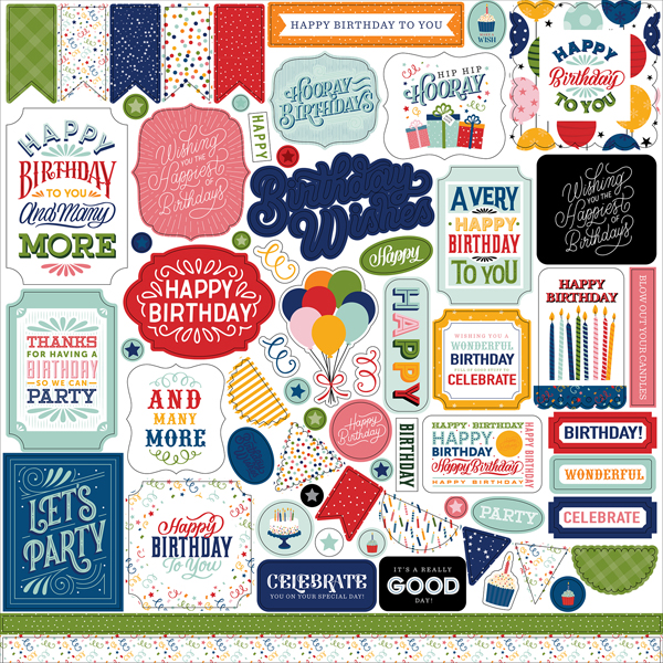 BIS264014 Birthday Salutations Sticker Sheet