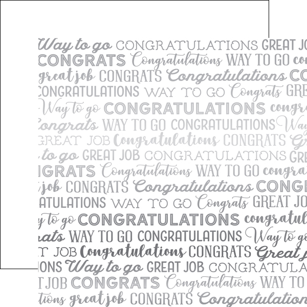 CBFCON001 White Congrats Silver Foil