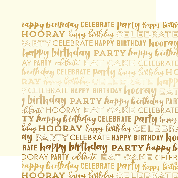 CBFH001 Cream Happy Birthday Gold Foil