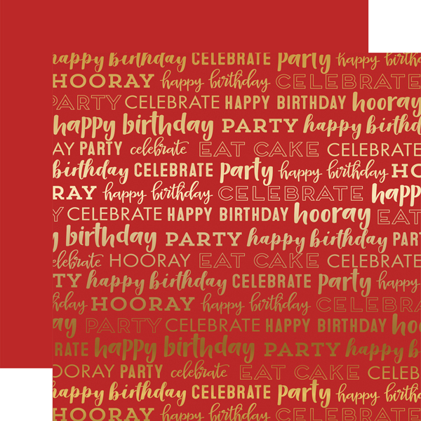 CBFH002 Red Happy Birthday Gold Foil