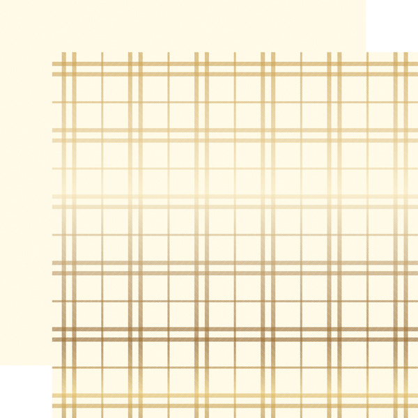 CBFHO001 Cream Holiday Plaid Gold Foil