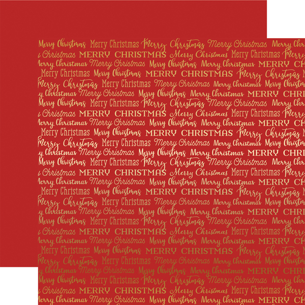 CBFME002 Red Merry Christmas Words Gold Foil