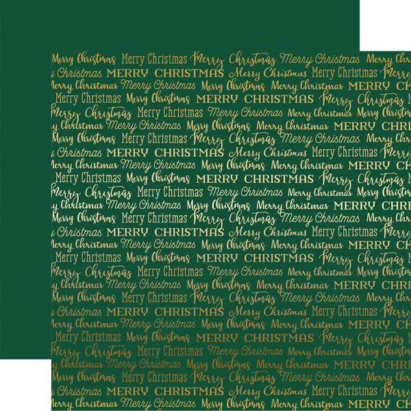 CBFME003 Green Merry Christmas Words Gold Foil