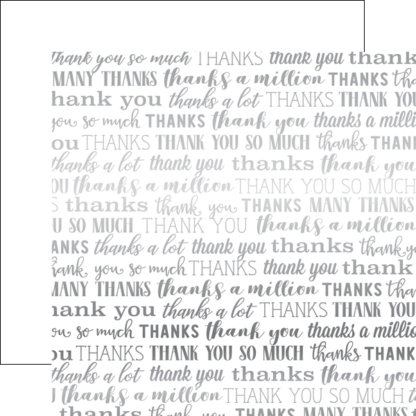CBFMT001 White Many Thanks Silver Foil