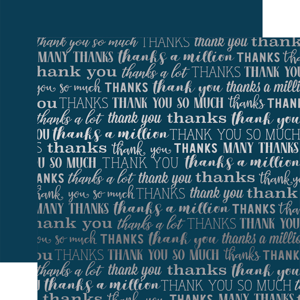 CBFMT002 Navy Many Thanks Silver Foil