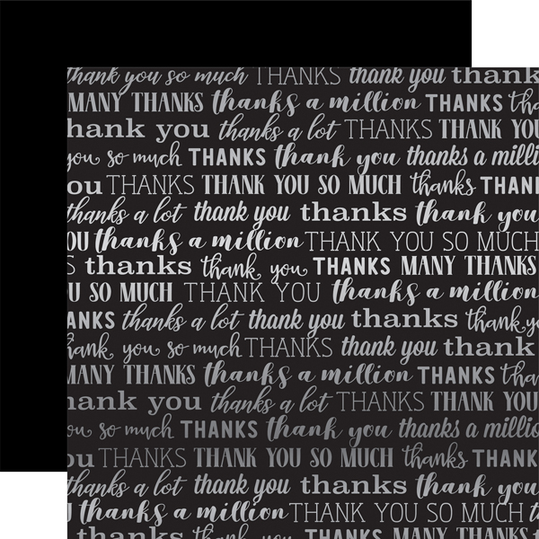 CBFMT003 Black Many Thanks Silver Foil