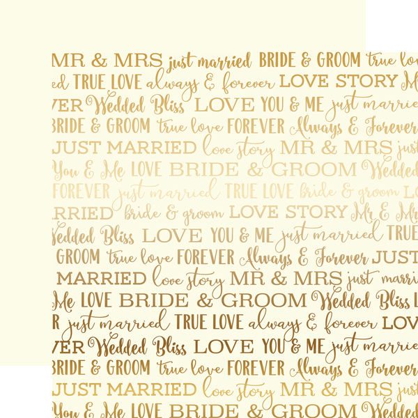 CBFST001 Cream Love Story Gold Foil