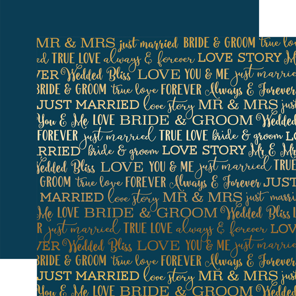 CBFST002 Navy Love Story Gold Foil