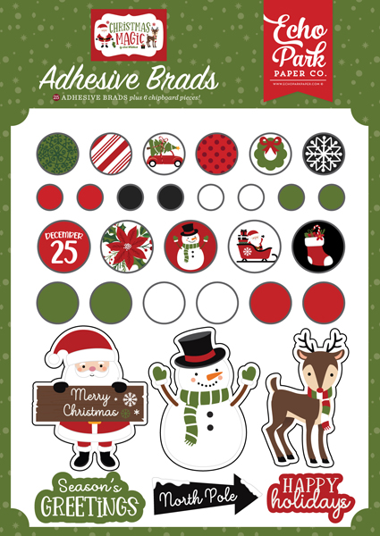 CM254020 Christmas Magic Adhesive Brads
