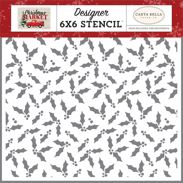 CBCM106033 Christmas Holly 6x6 Stencil
