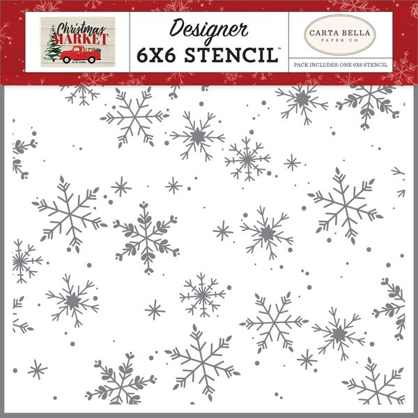 CBCM106034 Falling Snowflakes 6x6 Stencil