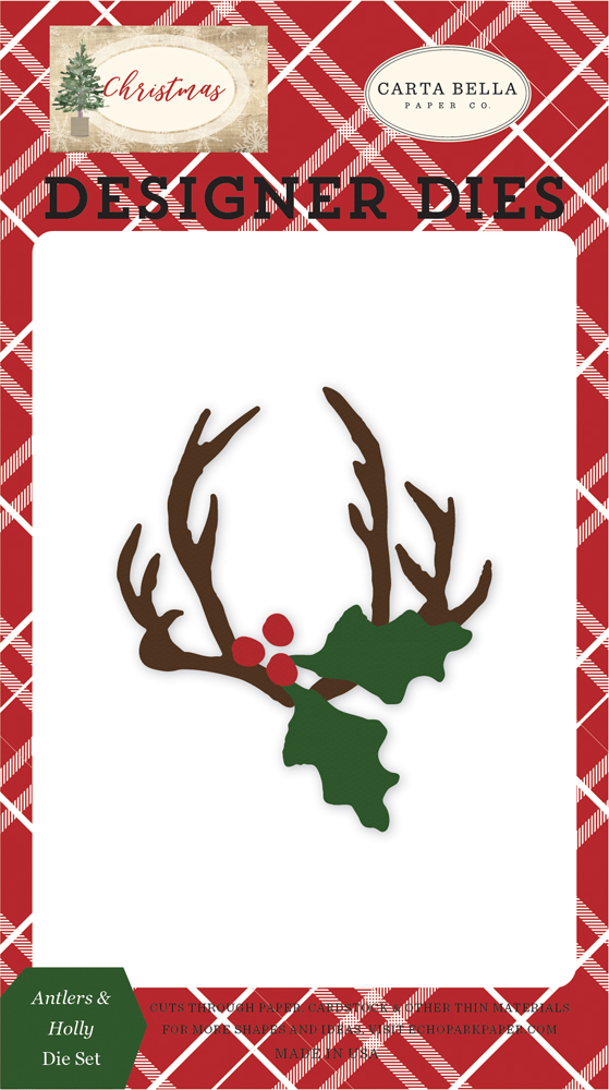 CBCH89041 Antlers & Holly Die Set