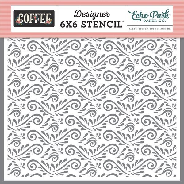 CO164034 Coffee Flourish Stencil