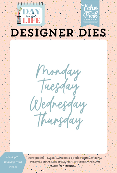 DL260043 Monday To Thursday Word Die Set