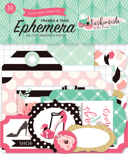 FA139021 Fashionista Frames & Tags Ephemera