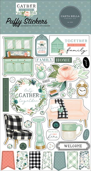 CBGH143066 Gather At Home Puffy Stickers
