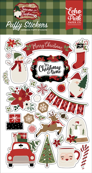 GFC290066 Gnome For Christmas Puffy Stickers