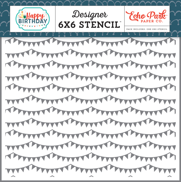 HBB141033 Birthday Banner Stencil