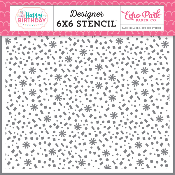 HBG140033 Birthday Confetti Stencil