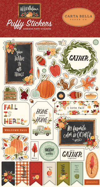CBHEA122066 Hello Autumn Puffy Stickers