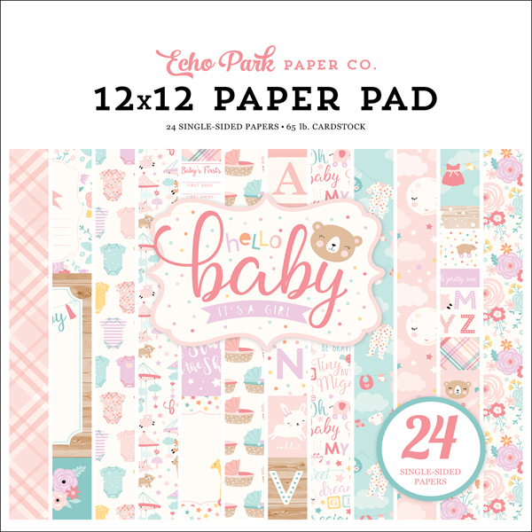 BG171030 Hello Baby Girl 12x12 Paper Pad