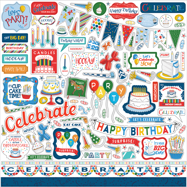 CBCB129014 Lets Celebrate Sticker Sheet