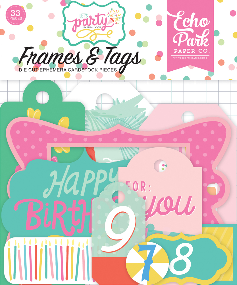 LP170025 Lets Party Frames & Tags Ephemera