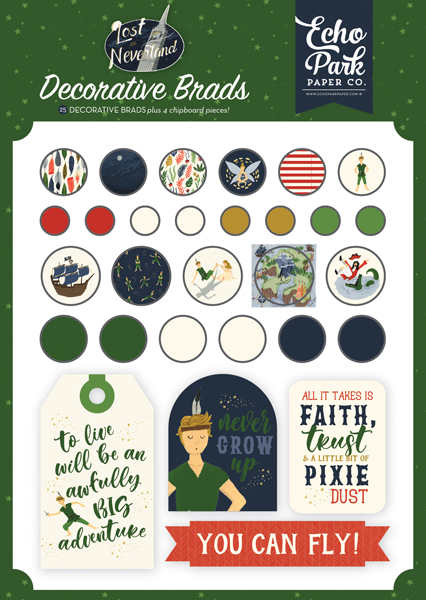 LIN179020 Lost In Neverland Decorative Brads