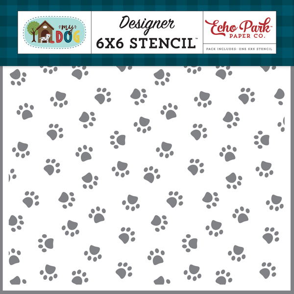 MD226034 Puppy Prints Stencil