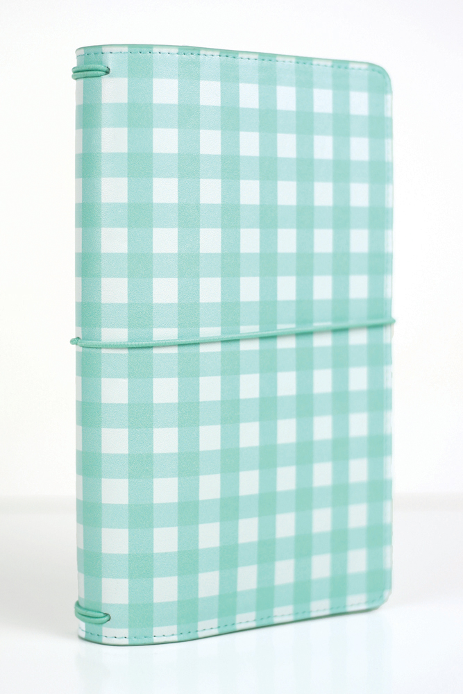 TN1009 Travelers Notebook Teal Gingham